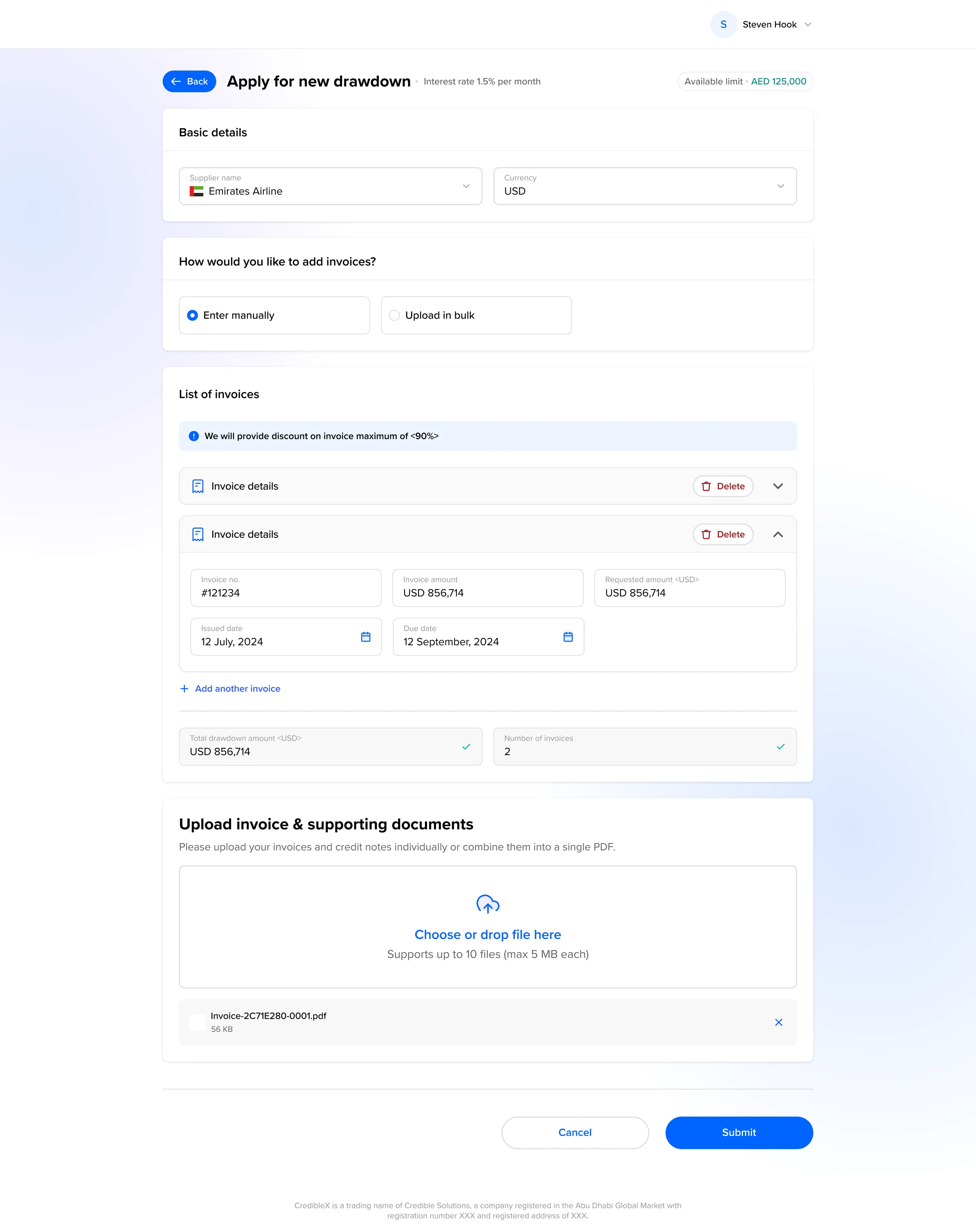 Improved manual invoice entry