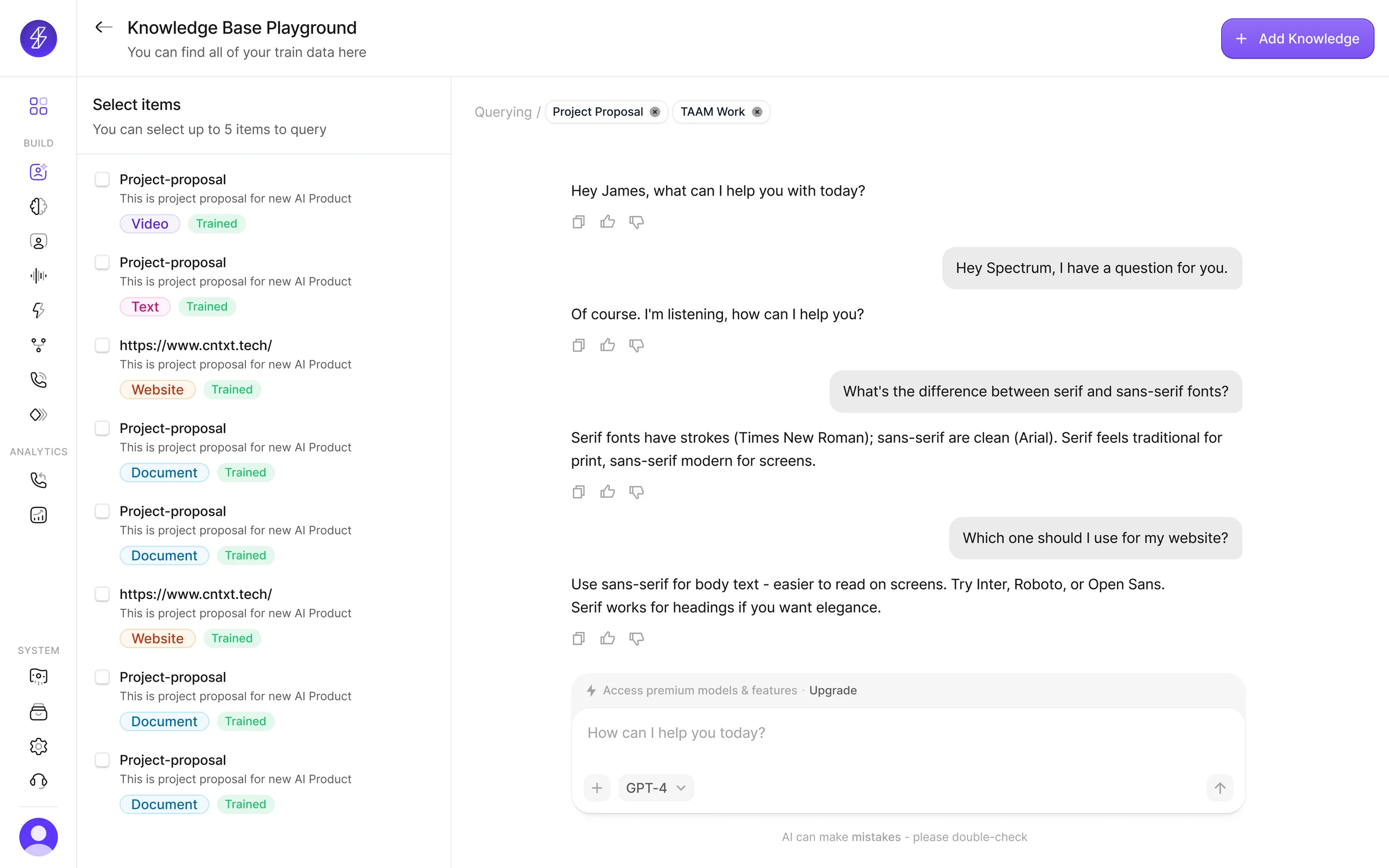 Knowledge playground